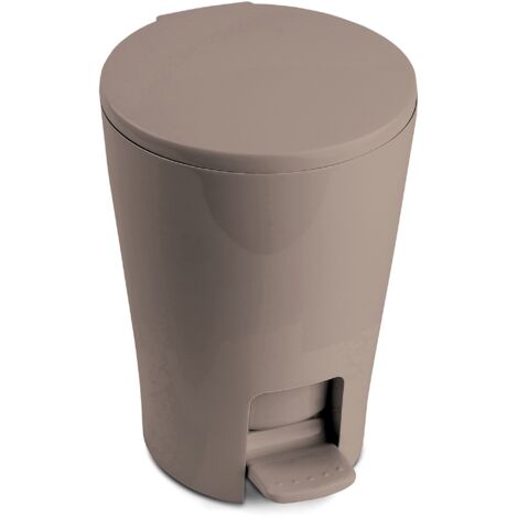 TATAY Cestino Bagno con Pedale Diabolo 5L Secchio Interno con Manico Design Pratico e Facile da Pulire Plastica di Alta Qualità e Resistente 19 x 21 x 28,2 cm – Tortora