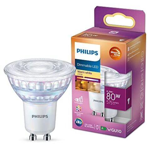 Philips LED, Faretto, 80W, GU10, 1 pezzo, Luce Bianca da calda a fredda, Dimmerabile (1/4)