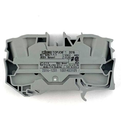 WAGO 2016-1201 Morsetto passante 12 mm A molla Attribuzione: L Grigio 1 pz.