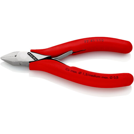 KNIPEX 77 41 115 Tronchese laterale per elettronica con cerniera passante rivestiti in resina sintetica antiscivolo 115 mm (1/3)