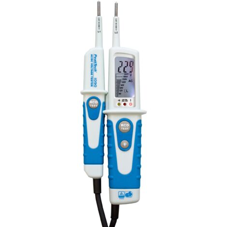 Peaktech P 1090 – Tester di Tensione Ca/Cc a 2 Poli, Display LCD, Resistente a Polvere e Spruzzi (Ip64), Test Fi, Tester di Continuità, Indicatore di Polarità, Voltmetro 6 V - 690 V (1/4)