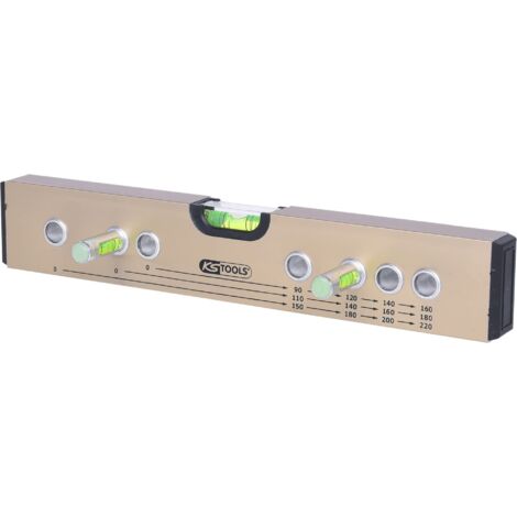 KS Tools 204.2000 Dima regolabile con bolle/montaggio-collegamento-calibro, 300 mm