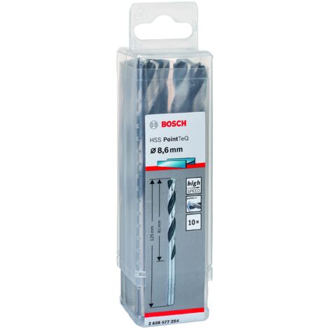 Trapano a spirale in metallo HSS PointTeQ, DIN 338, 8,6 mm, confezione da 10