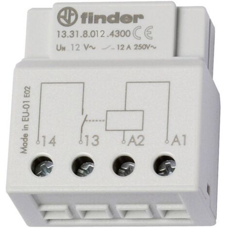 Relè di commutazione Incasso Finder 13.31.8.012.4300 1 NA 12 V/AC 12 A 1 pz.