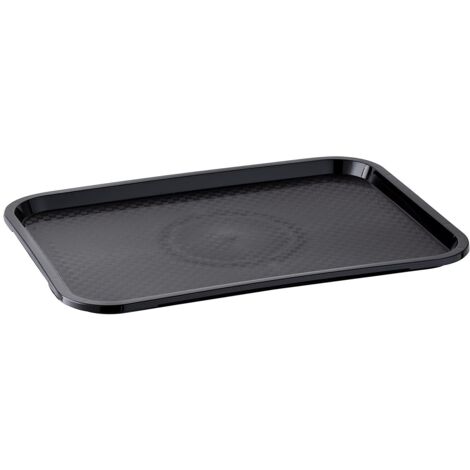 APS Vassoio Fast Food, infrangibile e lavabile in lavastoviglie, Made in Germany, 45 x 35,5 cm, altezza 2 cm, nero