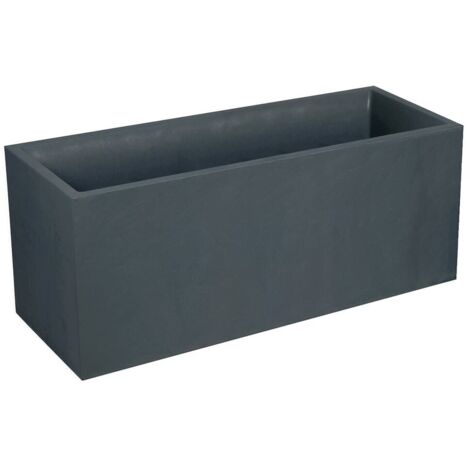 EDA VOLCANIA - Fioriera in plastica "stone decor", Grigio antracite, 99,5 x 39,5 x 43,5 cm