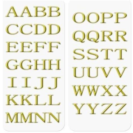 Adesivi decorativi celly lettere 3D oro argento 52 pezzi (1/4)