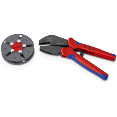 KNIPEX 97 33 LE MultiCrimp® Crimpatrice con caricatore intercambiabile, vuoto con manici multicomponente brunita 250 mm