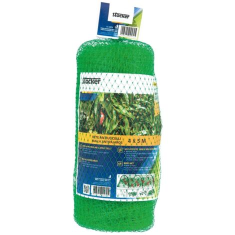 Rete protezione uccelli stocker 4x10 m stabilizzata UV verde