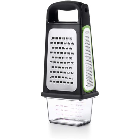 OXO Good Grips Grattugia alimentare a quattro lati in Acciaio Acidato con Contenitore e Gratta-scorza Rimovibile (1/5)