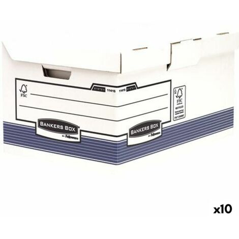 Scatola Archivio Fellowes Maxi Azzurro Bianco 31 x 39 x 56 cm 10 Unità (1/4)