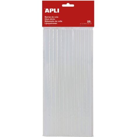 Apli Kids - 17003, Ricariche di colla a caldo, diametro 7,5 mm x 20 cm, trasparente, 25 pezzi (1/2)