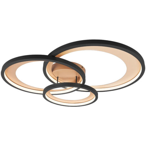 Plafoniera Trio Granada nero opaco oro 71,5 cm (1/3)