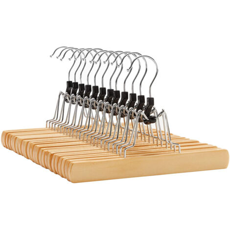 Songmics Set di 12 appendini in legno naturale antiscivolo (1/5)