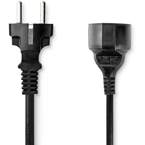 Power cable power connector male power connector female straight straight nickel plated 500 m round pvc black label (1/3)
