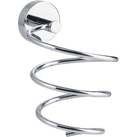 Tesa Smooz Porta Asciugacapelli - Supporto per Asciugacapelli da Parete in Metallo Cromato - Inossidabile - Impermeabile - Colla Rimovibile Inclusa (1/5)
