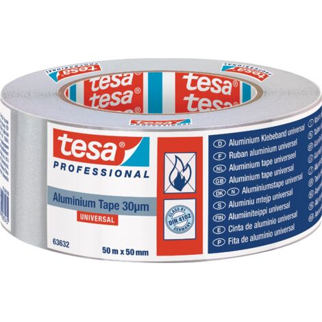 Nastro adesivo alluminio Univ. 63632 con liner L.50m P.50mm Rl.TESA (Per 6)