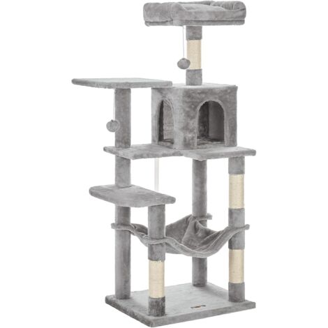 FEANDREA Albero per Gatti, Cuccia con Amaca, 143 cm, Grigio Chiaro da SONGMICS (1/9)