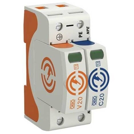 Limitatore di sovratensione obo V20-1+NPE-280 modulare UL 94 V-0 (1/2)