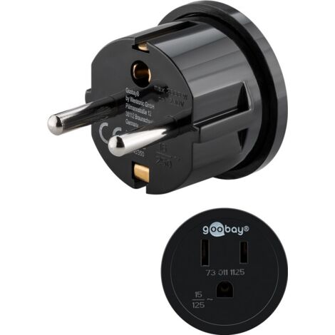 Goobay 45350 adattatore per presa di corrente Tipo F Tipo B Nero (1/2)
