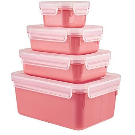 Emsa N1030900 Clip & Close Color Edition Set di contenitori salvafreschezza, Corallo, 0,2/0,55/0,8/2,2 Liter (1/4)