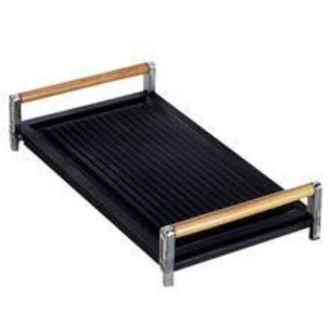 Piastra bistecchiera in ghisa manici in legno Smeg BB3679 (1/4)