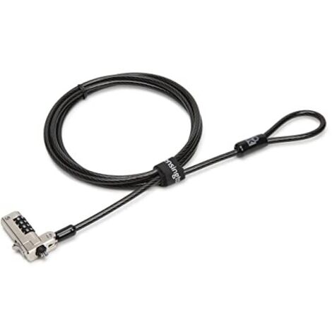 Lucchetto con Combinazione N17 e Cavo in Acciaio al Carbonio da 1 m per Laptop Dell e Alienware, Sicurezza Antitaglio e Slot Wedge (1/4)