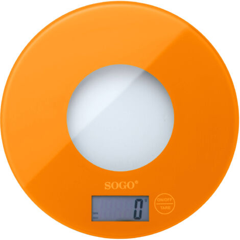 Bilancia elettronica Sogo in vetro colorato arancione (1/2)