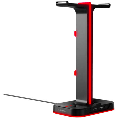Supporto cuffie Celly CYBERSTATION porte USB illuminazione RGB (1/5)