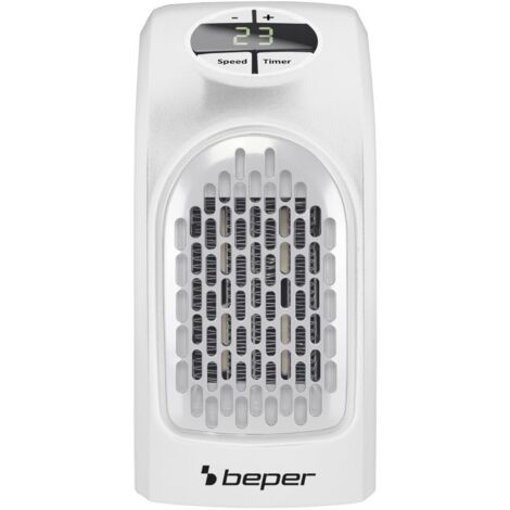 Beper Ri.201 Pocket Heater Mini Termoventilatore per Piccoli Ambienti, Elementi in Ceramica, 2 Velocità, Temperatura 15° - 32° C, 350W - Nero (1/5)
