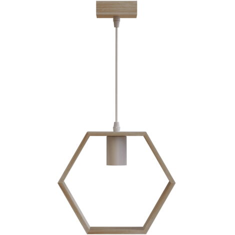 LAMPADARIO A SOFFITTO SOSPENSIONE PLAFONIERA E27 LEGNO MODERNO VINTAGE 3 (1/5)