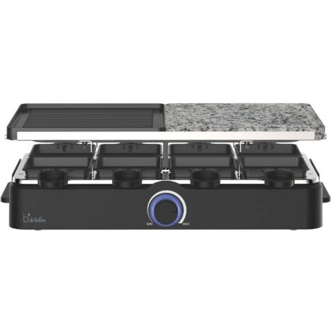 BiKitchen grill 950 Raclette Rivestimento antiaderente, Protezione da surriscaldamento, Spia luminosa, 8 vaschette Nero (1/4)