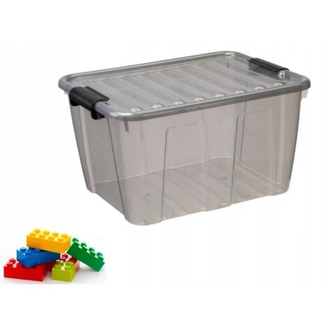 Scatola portaoggetti plast-team home box 15l impilabile trasparente (1/5)