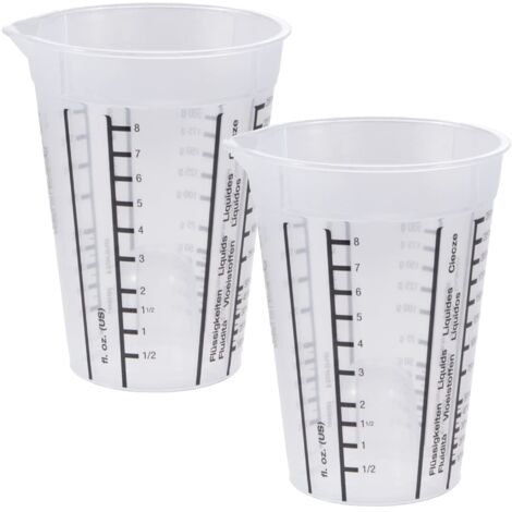 2 x Caraffa graduata per piccole quantità con cono misuratore interno, 250 ml, Mario, trasparente/nero (1/5)