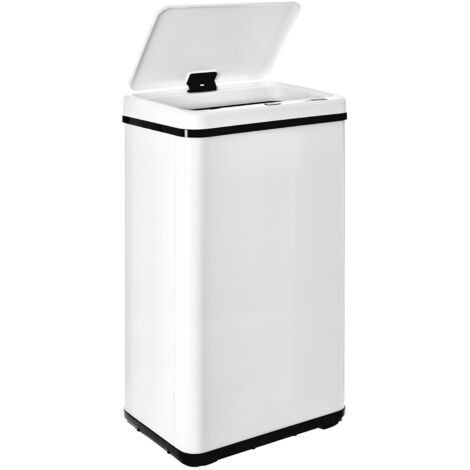 Pattumiera intelligente senza gambe con apertura automatica o contatto manuale, 50 l, altezza: 67,5 (x35,5 x 26), bianco. (1/5)