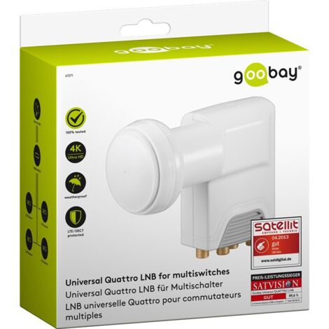 occhio lnb parabola 4 uscite multiswitch hdtv-3d professionale bianco (1/5)