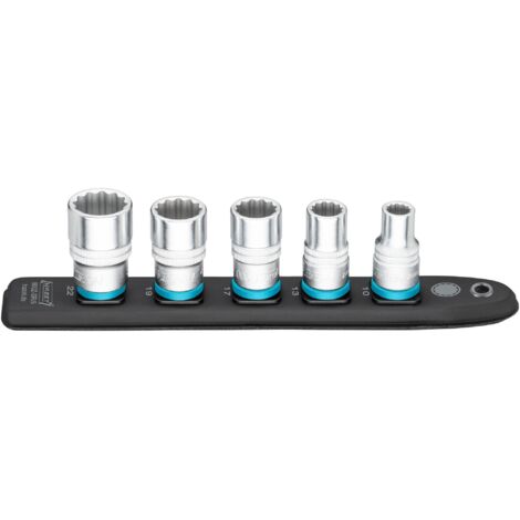 SmartRail ∙ Listello portainserti in resina sintetica flessibile 900Z-SR/5 ∙ Attacco quadro, cavo, 1/2 di pollice (12,5 mm) ∙ Profilo trazione con doppio esagono esterno ∙ 5-pezzi ∙ 10 ∙ 13 ∙ 17 ∙ 19 (1/4)