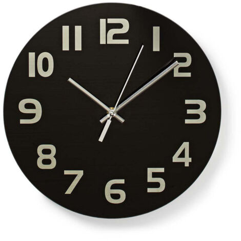 Nedis CLWA006GL30BK Orologio da parete nero 30 cm (1/5)