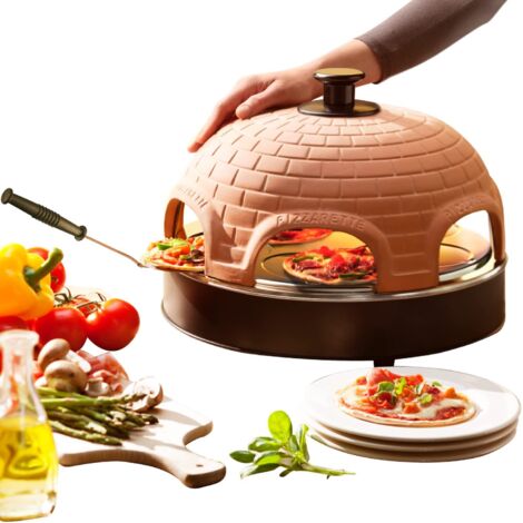 Emerio Forno da banco PO-115984, 1200W, antiaderente, ceramica, nero, arancione, capacità 6 pizze (1/4)