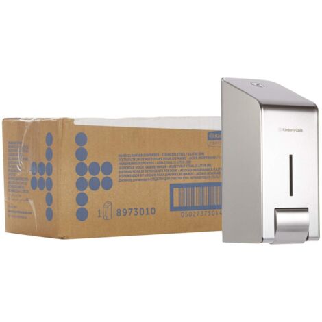 Kimberly-Clark 8973 Dispenser professionale di detergente per mani, Per flaconi di sapone da 1 litro, Fissaggio a parete, Bianco, 08973010 (1/4)