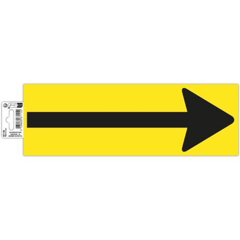 Exacompta - Ref. 67115E - 1 striscia adesiva Simbolo per la marcatura a terra a forma di "freccia" nera su sfondo giallo - In PVC antiscivolo, resistente ai raggi UV - Dimensioni pannello: 30 x 10 cm (1/2)