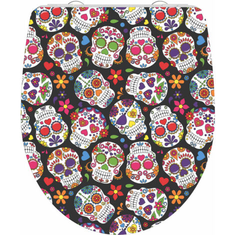 Tavola WC Lucida Chiusura Ammortizzata Duroplast CRAZY SKULL SCHÜTTE (1/5)