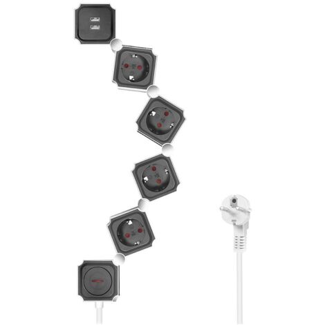 LogiLink LPS276U Multipresa con interruttore Bianco, Nero Schuko 1 pz. (1/5)