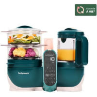 Babymoov Nutribaby+ - Robot Multifunzionale 6 in 1 - Cuociriso/Vivificazione, Verde Opalino