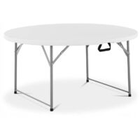Marbueno Tavolo Pieghevole Resina Bianco D.122x74 cm Catering, Spiaggia e Campeggio