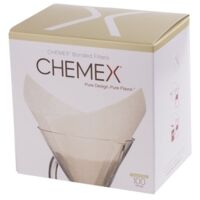 FILTRO CHEMEX IN CARTA BIANCA NATURALE FS-100 PER CHEMEX 6 E 8 TAZZE - SCATOLA DA 100 FILTRI KAHLA