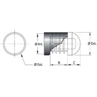 TERMINALE INTERNO IN PLASTICA ROTONDO 32MM NERO - FORTAPS - 20-32