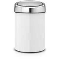 Brabantia 364488 cestino 3 L Tutto in plastica, acciaio inox metallo, White