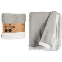 Coperta in Pile Grigio chiaro Bianco (130 x 170 cm)