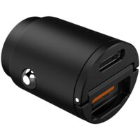 Caricatore per Auto Celly CCMINIUSBUSBCBK Nero con Porta USB-C PD e USB da 30W